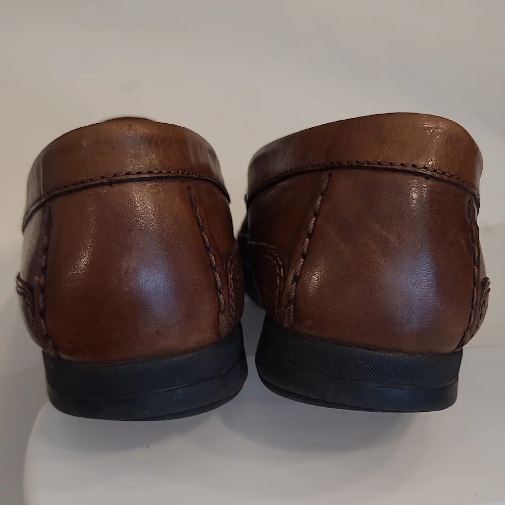 Dockers Basket Woven Leather Slip-On Classic Slide in Embossed Penny Loafer